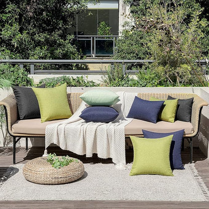 MIULEE Pack of 2 Decorative Outdoor Solid Waterproof Throw Pillow Covers Euro - Image 5