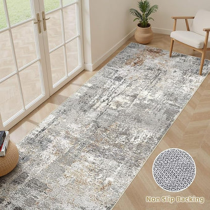LOONGRUG Runner Rug 2x6 Washable Non-Slip Kitchen Neutral Modern Rug | Abstract - Image 3