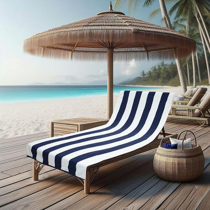 COTTON CRAFT Beach Lounge Chair Cover – 2 Pack Euro Spa Waffle Terry Towel - Image 3