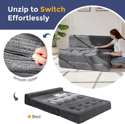 MAXYOYO 8" Folding Sofa Bed, Fold Out Chair Bed Sleeper Chair, Convertible - Image 7
