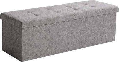 45.3 Inches Foldable Seat Footrest Shoe Bench End of Bed Storage - Image 8