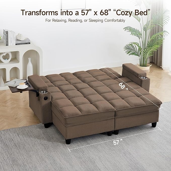 70.9" Chaise Lounge Chair Indoor, Oversized Boucle Upholstered Sofa Bed - Image 5