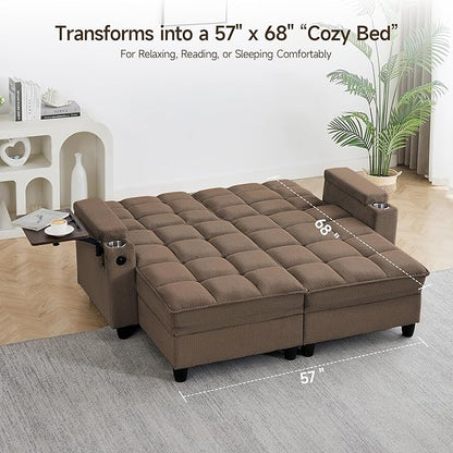 70.9" Chaise Lounge Chair Indoor, Oversized Boucle Upholstered Sofa Bed - Image 5