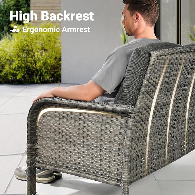 ovios 2-Piece Patio Furniture Set, Outdoor Wicker Sofa - Image 2