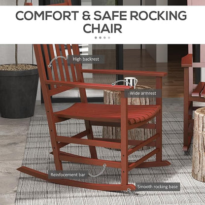 Outsunny Outdoor Rocking Chair Set of 2, Patio Rocking Chair - Image 5