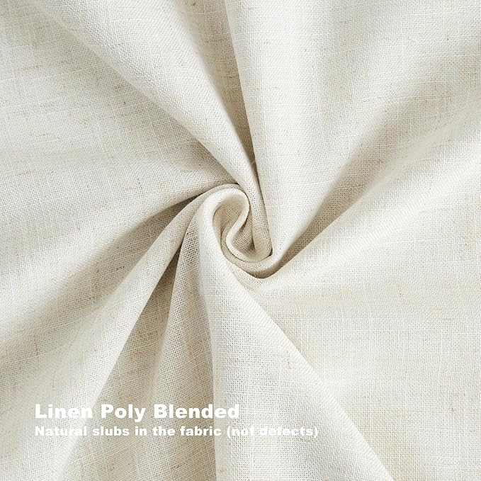 Vision Home Natural Pinch Pleated Full Blackout Curtains Linen Blended Room - Image 5
