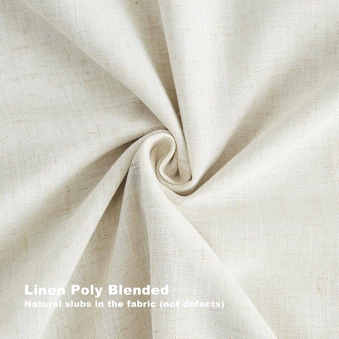Vision Home Natural Pinch Pleated Full Blackout Curtains Linen Blended Room - Image 7