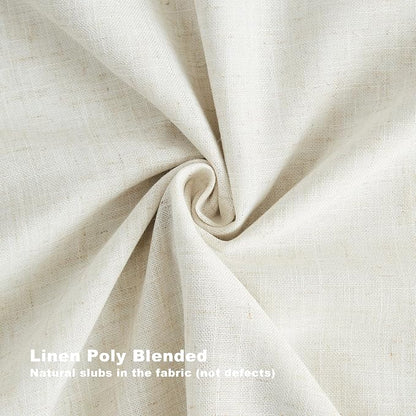 Vision Home Natural Pinch Pleated Full Blackout Curtains Linen Blended Room - Image 7