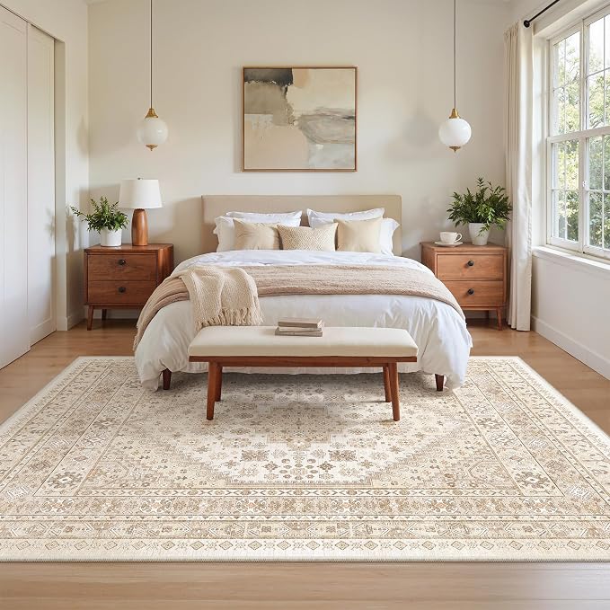 5x8 Area Rugs for Living Room, Large Washable Rug, Dining Room, Low Pile - Image 9