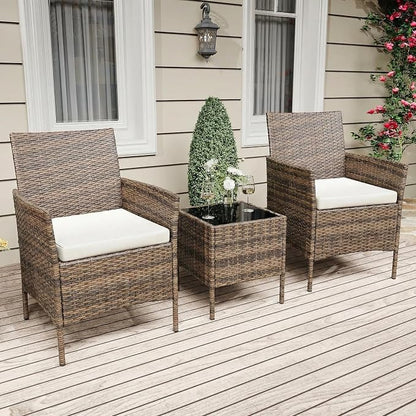 GarveeLife 3 Piece Patio Furniture Set, Rattan Outdoor Furniture - Image 6