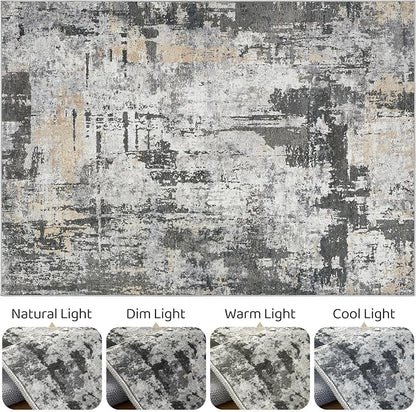 LOONGRUG 7x10 Area Rug Washable Large Neutral Modern Living Room Rugs | - Image 9
