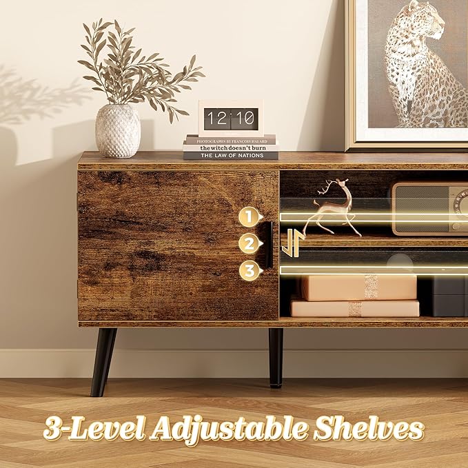 SUPERJARE TV Stand for 55 Inch TV, Entertainment Center - Image 4