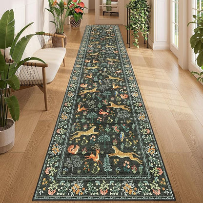 DUKINO 2.6x12 Hallway Runner Rug, Washable Animal Rug Non Slip, Stain Resistant by DUKINO