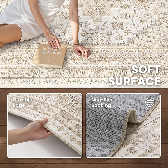 2x6 Runner Rug Non Slip, Washable Hallway Runner Rug, Nursery Room, Soft Runner - Image 5