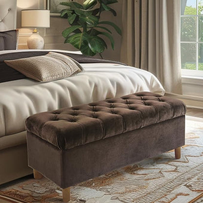 Homepop Home Decor | Tufted Ainsley Button Storage Ottoman Bench - Image 2