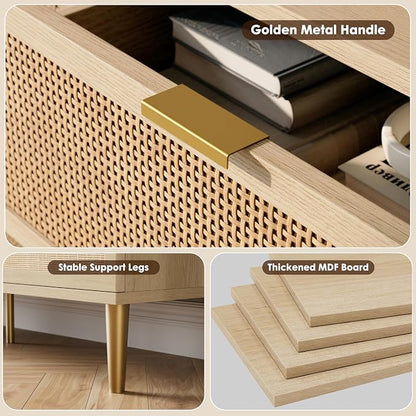 GarveeHome Rattan 5 Drawer Dressers - Image 8