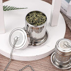 2 Pack Tea Infuser, Tea Strainers for Loose Tea Mesh Stainless Tea Strainer Loose Leaf Tea Steeper Tea Diffuser with Tea Basket and Lid for Black Tea, Spices and Seasonings