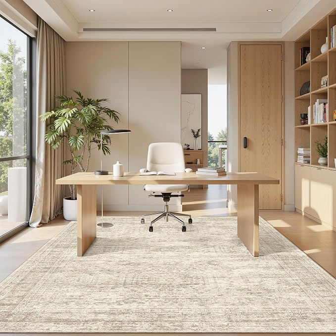 Soalmost 4x6 Area Rug for Living Room, Washable Rugs Non-Slip, Thin Foldable - Image 3
