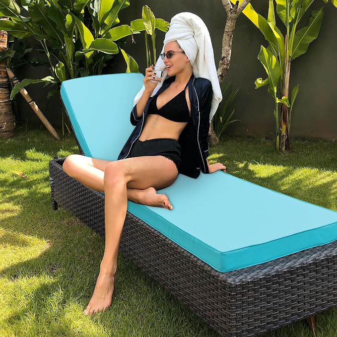 Chaise Lounge Cushion for Outdoor Furniture, Waterproof Fade and Tear Resistant - Image 2