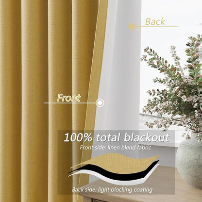 100% Blackout Curtains 84 Inch Length 2 Panels Set - Image 4