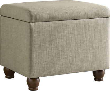 Homepop Home Decor | Upholstered MediumRectangular Storage Ottoman | Hinged Lid by HomePop