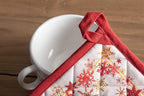 Maison d' Hermine Pot Holders Set 100% Cotton Heat Resistant Potholders 8" x 8" Hot Pads with Loop BBQ, Cooking, Baking, Grilling, Kitchen, Handling Hot Pans (Pack of 2, Crystal Star)