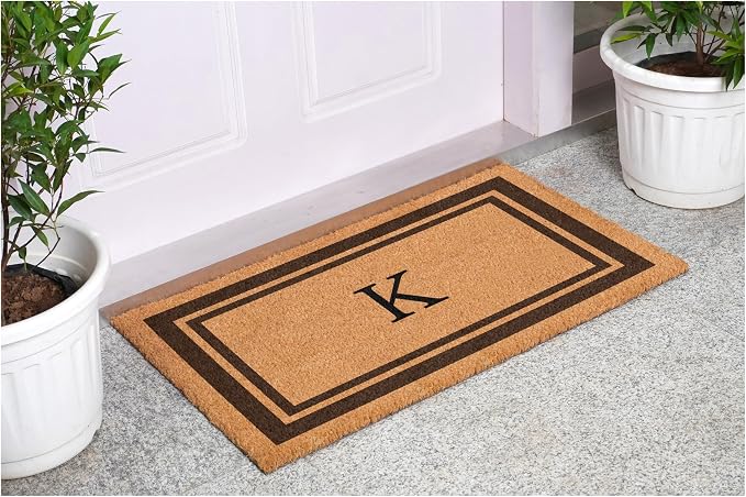 Calloway Mills 152982436K Brown Border 24" x 36" Monogram Doormat - Image 2