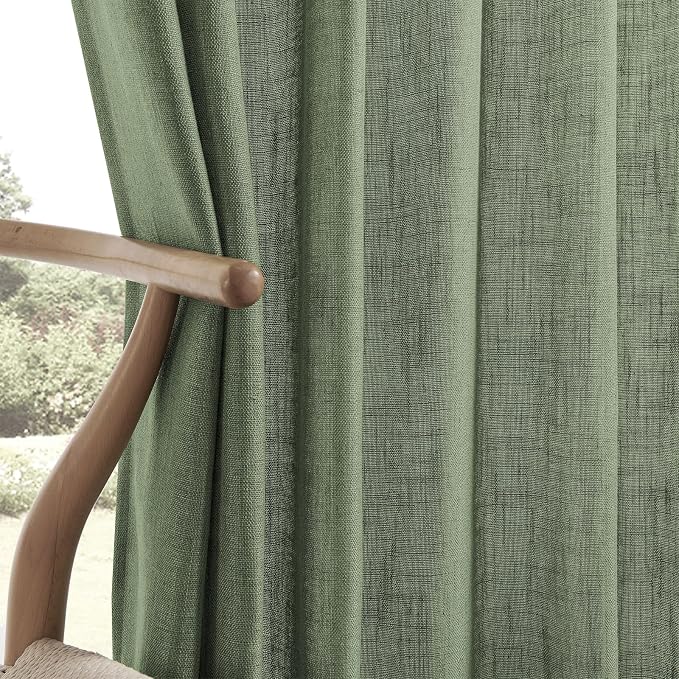 Joydeco Linen Curtains 96 Inch Length 2 Panel Sets, Light Filtering Curtains - Image 7