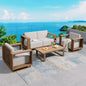 SUNSHINE VALLEY 4 Pieces Patio Furniture Set, Outdoor Rattan Wicker by SUNSHINEVALLEY