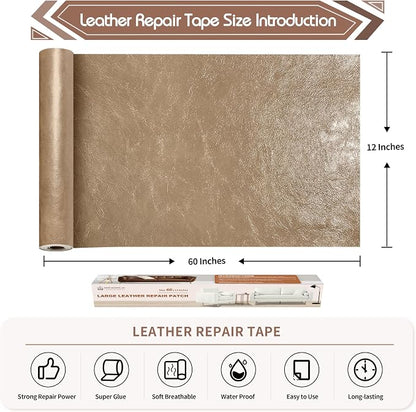 KING MOUNTAIN Leather Repair Patch, 12 x 60 Inches self Adhesive Leather Repair - Image 4