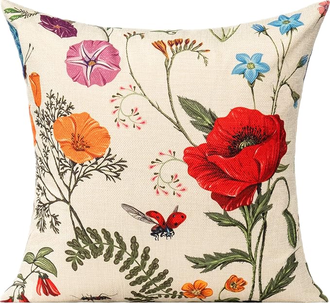 All Smiles 16 x 16 Throw Pillow Covers Outdoor Spring Summer Garden Flowers - Image 5