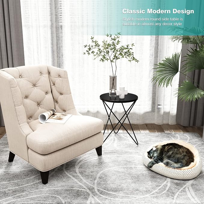 HLR Modern Round Side Table, End Table - Image 5