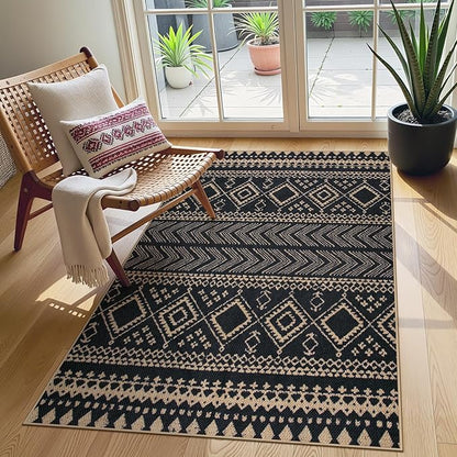 Lahome Boho Western Balcony Rug, Western Geometric Print Front Door Carpet by Lahome