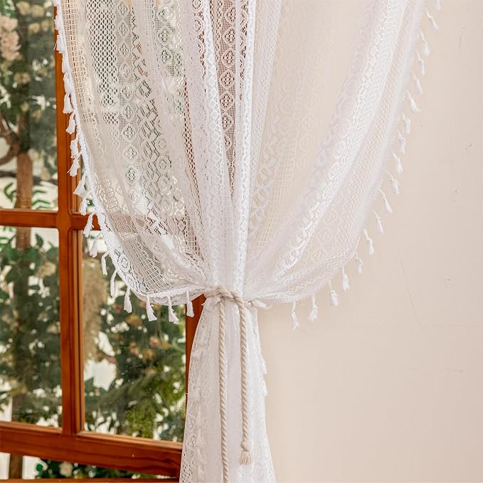 Sutuo Home Boho Lace Curtains 84 Inches Long - Image 4