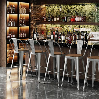 Andeworld Metal Bar Stools Set of 4, 24 inch Counter Height Barstools - Image 7