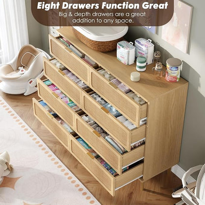 GarveeHome Rattan 8 Drawer Dressers - Image 4