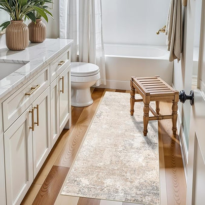 2x5 Washable Kitchen Rug Runner – Non-Slip Abstract Modern Neutral Small Rug - Image 5