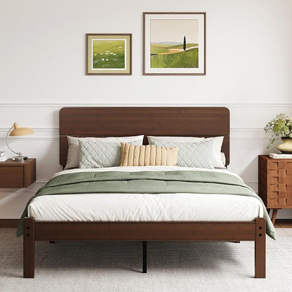 BOSRII 14in High Solid Bamboo Wood Platform Full Size Bed Frame - Image 9