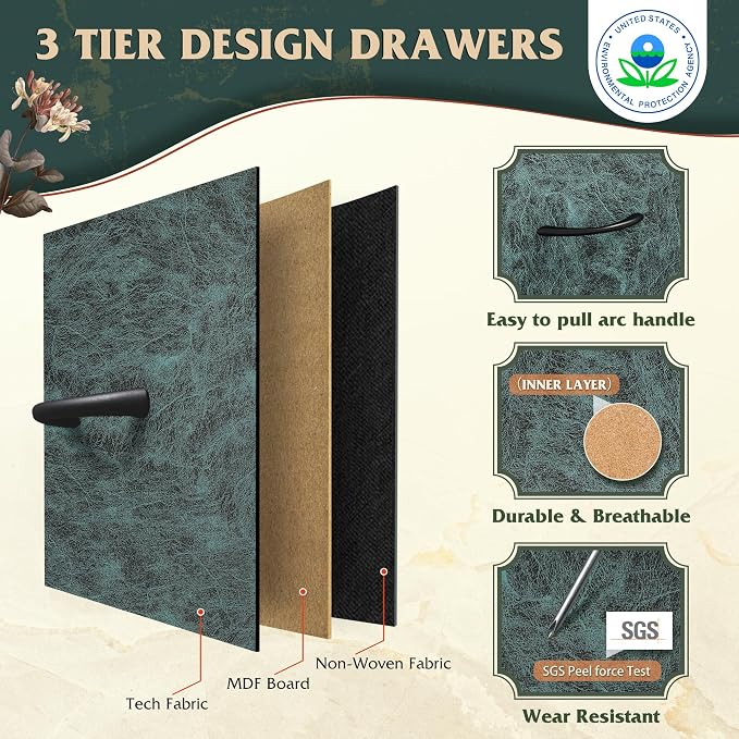 WLIVE Fabric Dresser, 5-Drawer Tall Dressers - Image 5