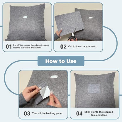 BESEZX Linen Fabric Repair Patch，3 PCS 9 * 11 Inch Self-Adhesive Couch Fabric - Image 5