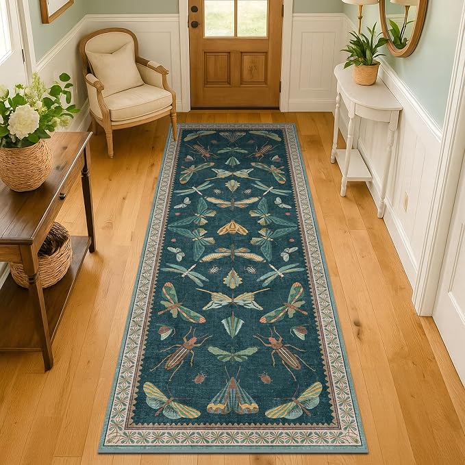 Brown and Green Kitchen Sink Runner Rug 2x6 - Image 3