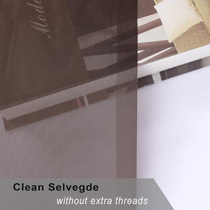 Chocolate Sheer Curtains 96 Inch Length, Elegant Sheer Curtains - Image 7