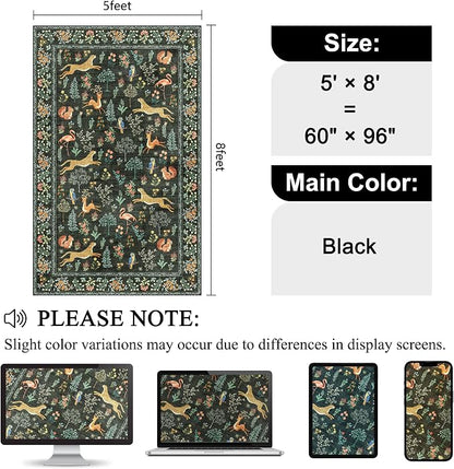 DUKINO 5x8 Area Rug for Bedroom, Soft Washable Animal Rug Non Slip, Stain - Image 2
