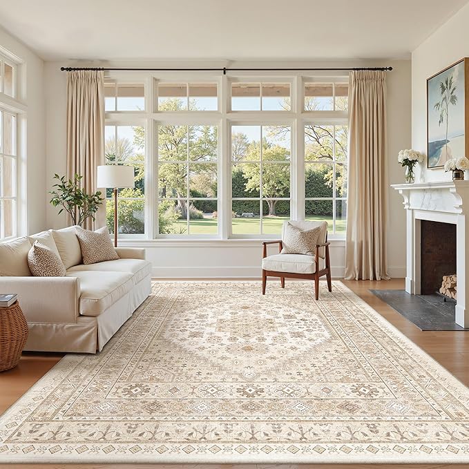 5x7 Area Rugs for Living Room, Large Washable Rug, Dining Room, Low Pile - Image 4