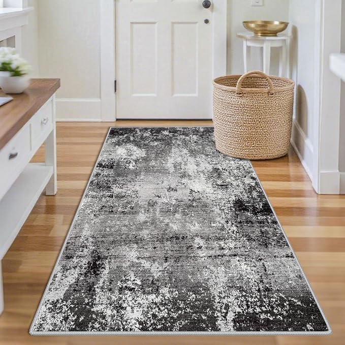 4x6 Washable Non-Slip Area Rug – Modern Abstract Neutral Small Carpet - Image 4