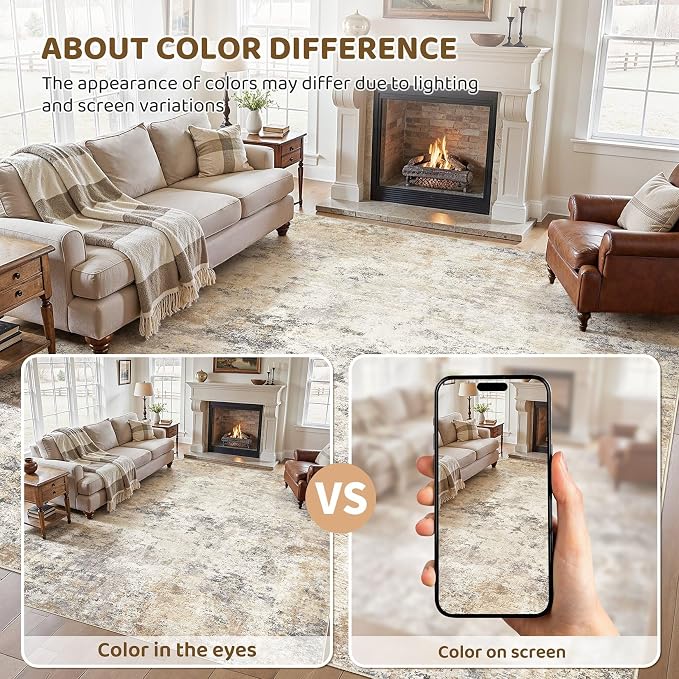 UERMEI 8x10 Area Rug Living Room Rugs - Image 4