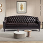 LEVNARY Mid-Century Modern Leather Couch, Chesterfield Sofa Sleeper Settee by LEVNARY