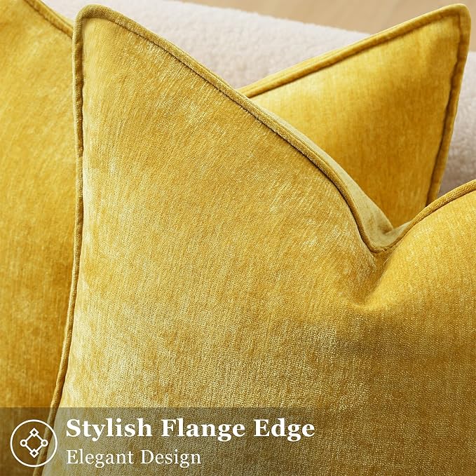 decorUhome Summer Couch Euro Sham Throw Pillow Covers 22x22 Set of 2, - Image 2