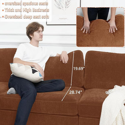 EASE MOOSE Oversized L Shape Sectional Couch, Extra Large Deep seat Brown - Image 5