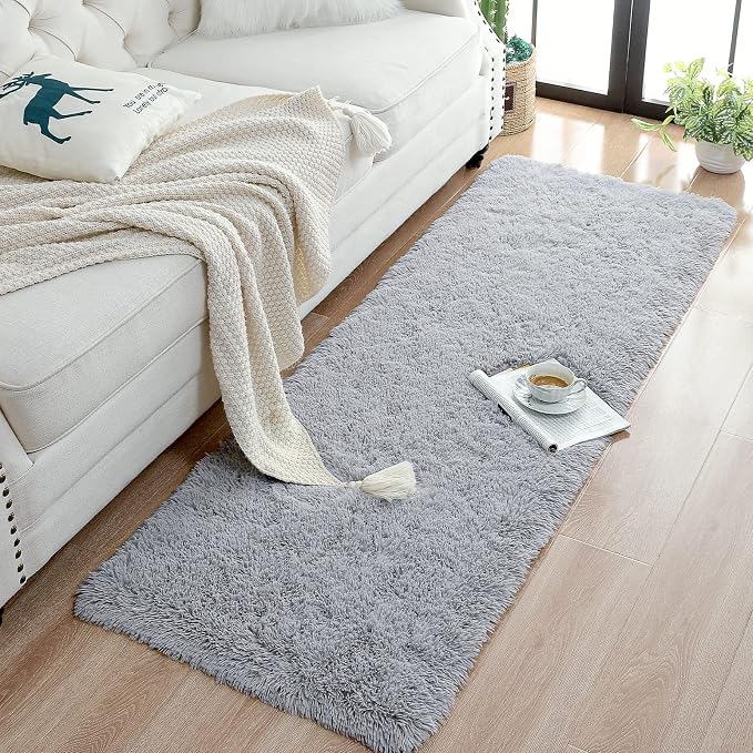 Chicrug Soft Runner Rugs for Bedroom Living Room Plush Fluffy Rug 3x8 | Shag - Image 3